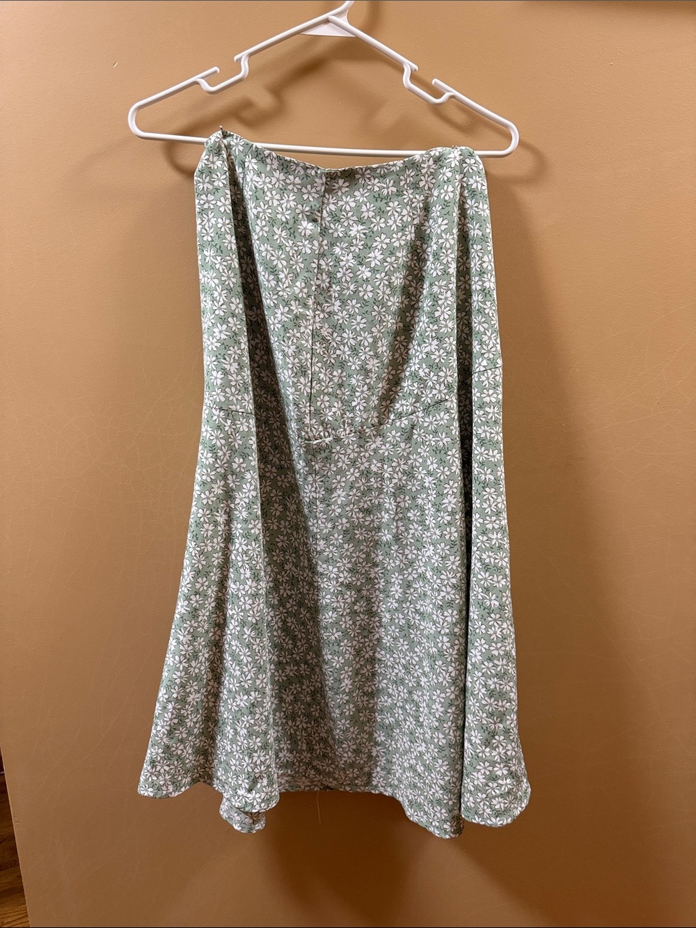 SHEIN Green Floral A-Line Midi Skirt